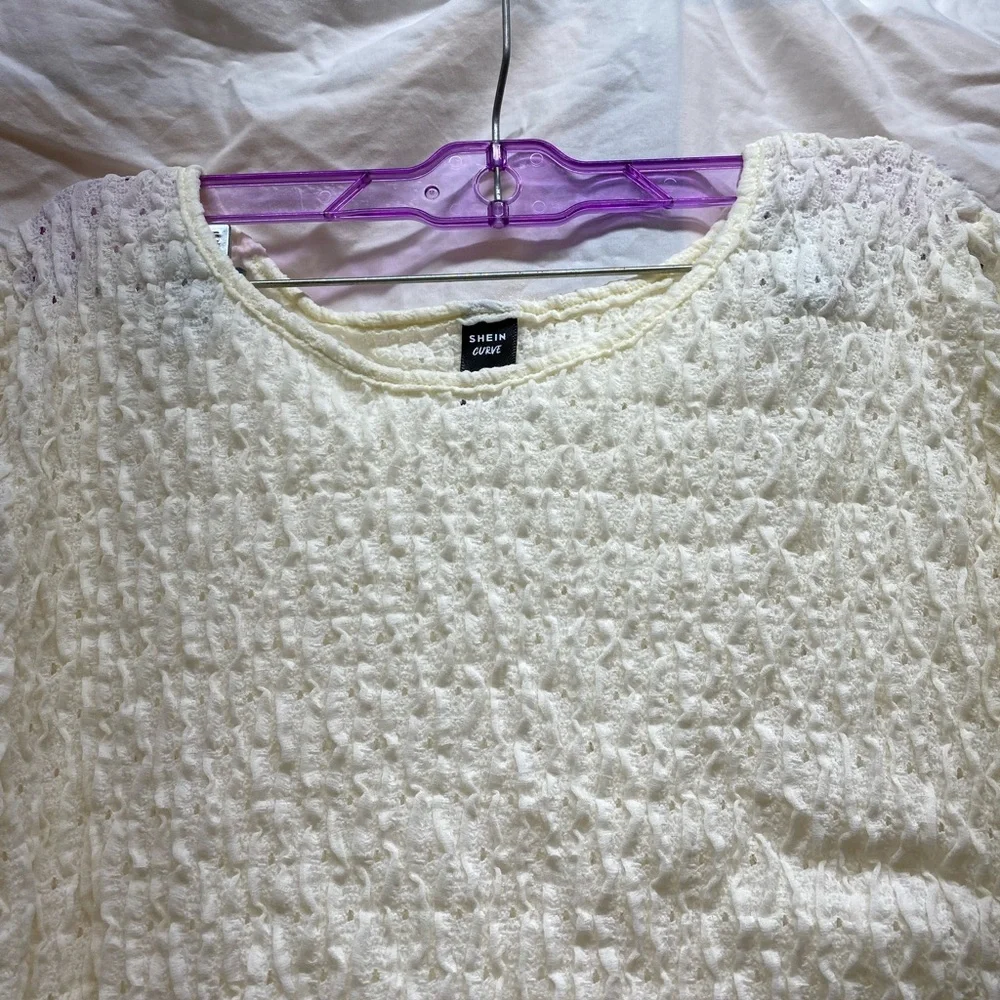 Shein Plus Eyelet Textured Tee - Picture 8 of 15